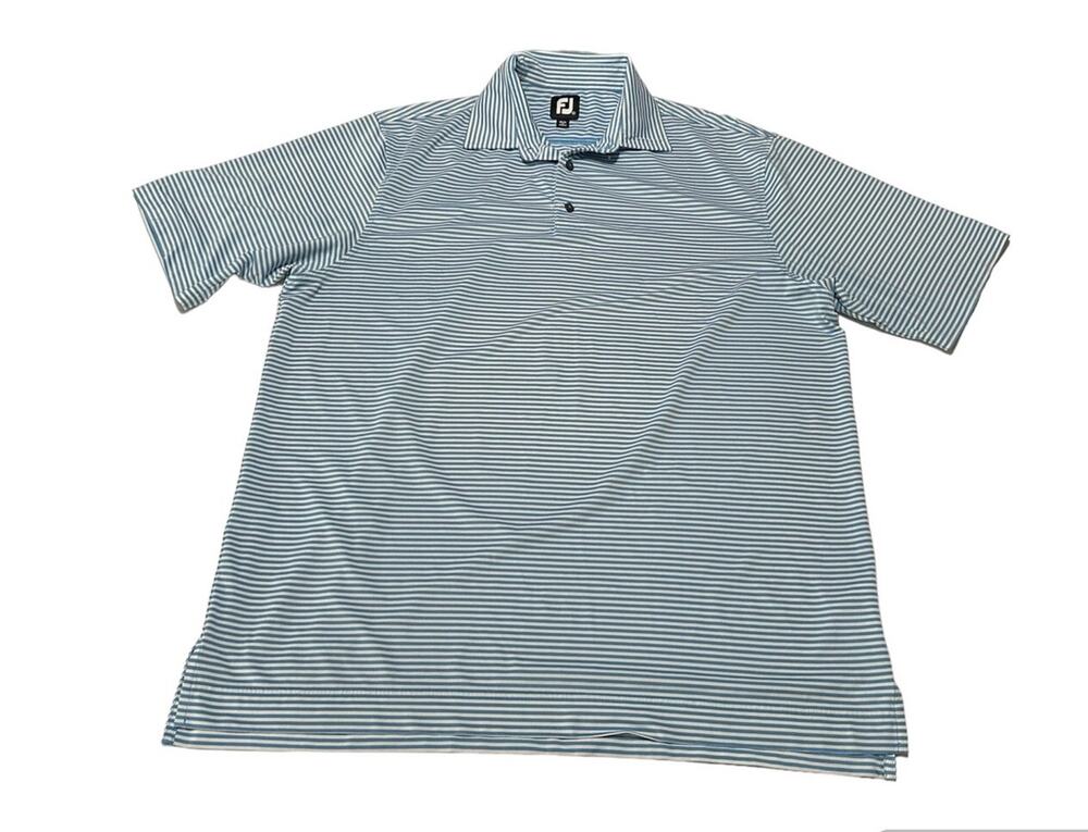 FootJoy Men’s Performance Stretch Blue Striped Short Sleeve Polo Shirt SZ XL